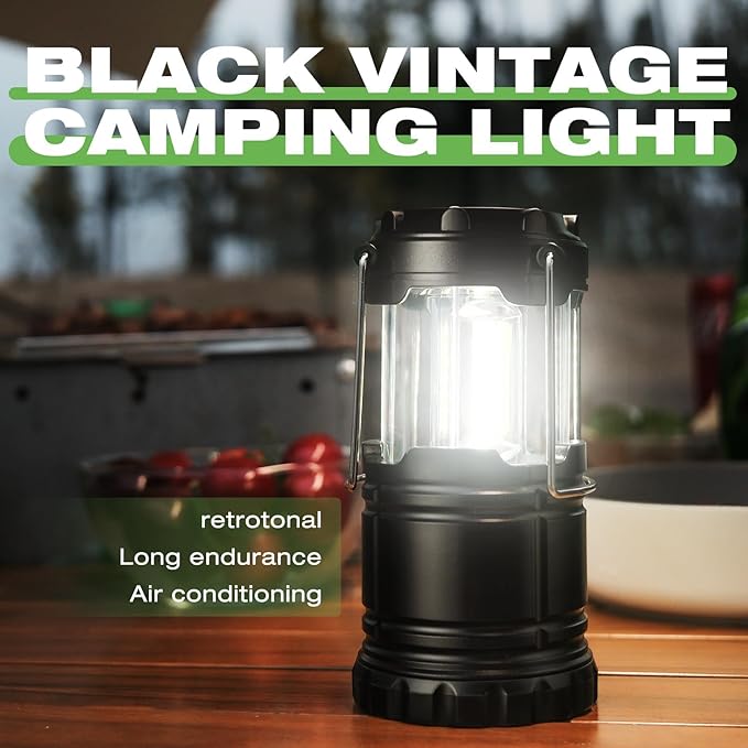 KPKJOO Lantern Collapsible Camping Light, Battery Operated Lanterns LED Super Bright for Power Outages Indoor Emergency Outdoor Camping Hiking Kit (4, LED)