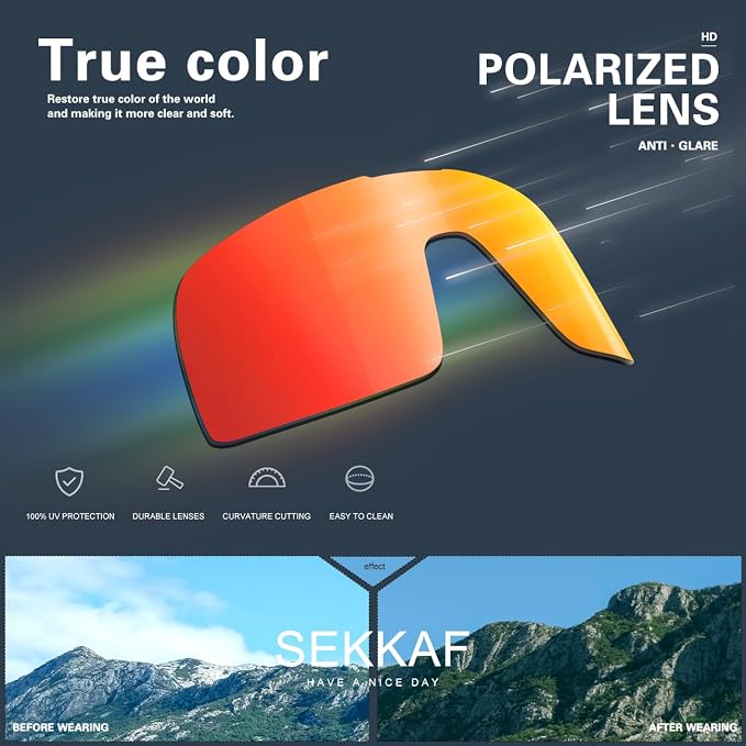 SEKKAF Polarized Sports Sunglasses for Men and Women Cycling Glasses UV Protection Goggles for Mountain Bike Running Fishing