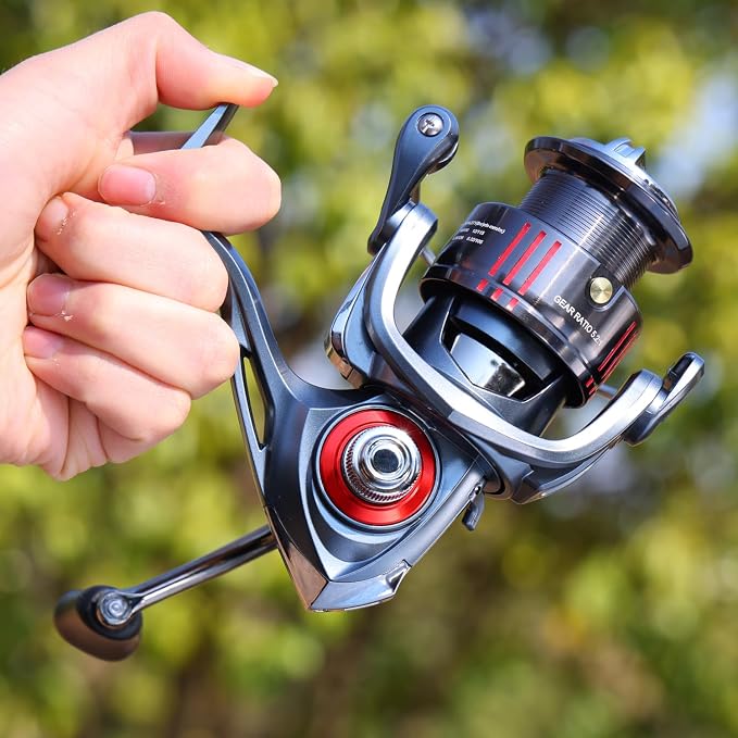 Sougayilang Spinning Fishing Reel 1000/2000/3000/4000 Series Strong Metal Body with Interchangeable Left/Right Handle Freshwater Fishing Gear for Trout Bass Walleye