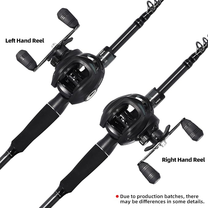 Kilitn Fishing Rod and Reel Combo, M Power Tips, Baitcasting Combo Baitcast Reel, Graphite Telescopic Baitcaster Rod with Comfortable EVA Handle