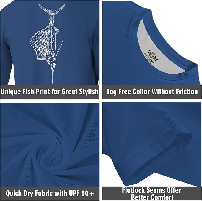 Palmyth Fishing Shirts for Men Long Sleeve UPF 50+ T Shirt Sun Protection Tee