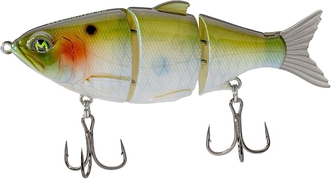 Lew's MachShad Fishing Lure, Lipless Jointed Swimbait, Realistic Swimming Action, Slow Sinking, Size 4 Mustad KVD Elite Short Triple Grip Treble Hooks