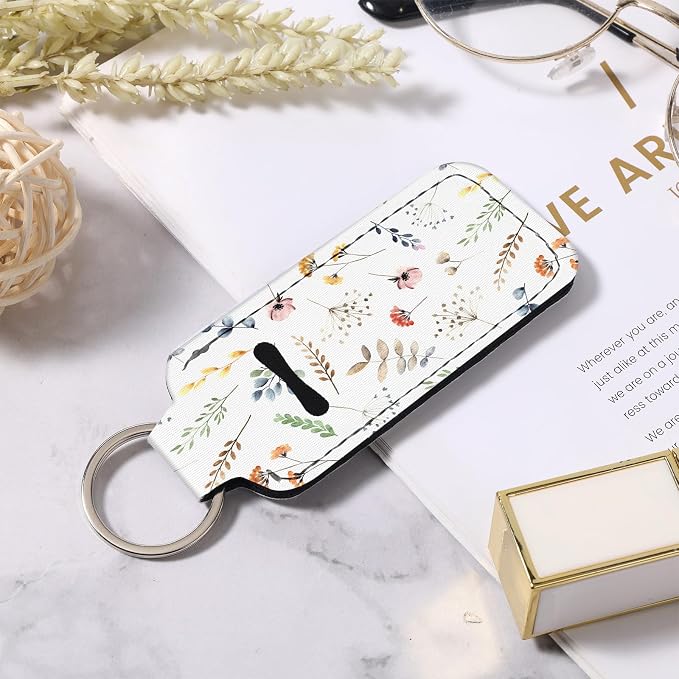 Cute Chapstick Holder Keychain,Lipstick Neoprene Clip-on Lip Balm Holder for Woman