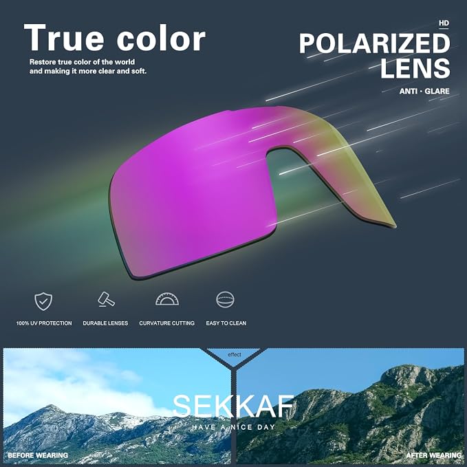 SEKKAF Polarized Sports Sunglasses for Men and Women Cycling Glasses UV Protection Goggles for Mountain Bike Running Fishing
