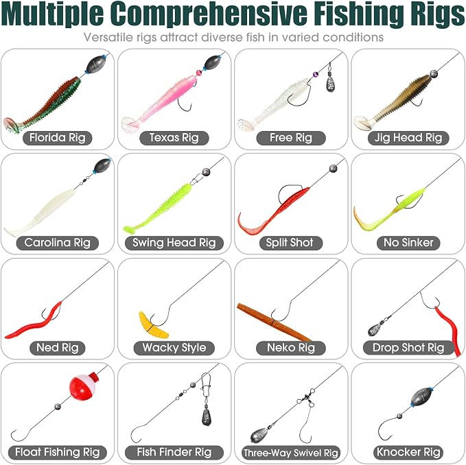 517 Pcs Father's Day Large 3 Layers Tackle Box with Tackle Fishing Lures Kit Included Pliers, Fish Lip Gripper, Crankbait, Hooks, Other Accessories Fishing Kit for Men Gifts(Dark Green Milky White)