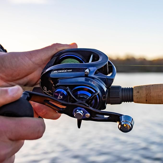 Piscifun Alinox 400 Baitcaster Fishing Reel, 38Lbs Max Drag Aluminum Alloy Frame Baitcasting Reel, Available in 6.6:1/8.1:1 Gear Ratio, Freshwater and Saltwater Low Profile Casting Reel for Musky