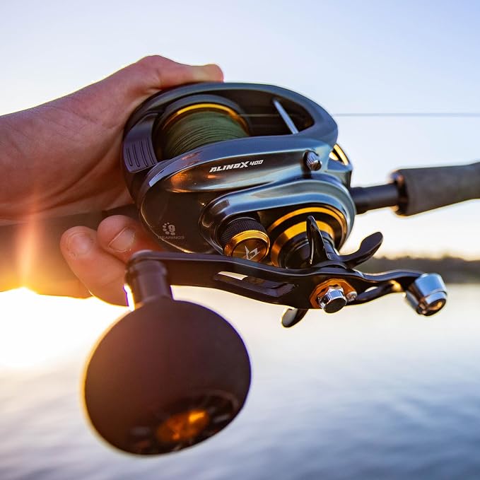 Piscifun Alinox 400 Baitcaster Fishing Reel, 38Lbs Max Drag Aluminum Alloy Frame Baitcasting Reel, Available in 6.6:1/8.1:1 Gear Ratio, Freshwater and Saltwater Low Profile Casting Reel for Musky