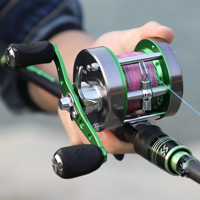 Sougayilang XLT Baitcasting Reel – 22LB Drag, 5.3:1 Gear Ratio, 6+1 Bearings, Reinforced Metal Body Round Conventional Reel for Catfish, Musky, Bass, Pike – Saltwater Inshore Surf Trolling