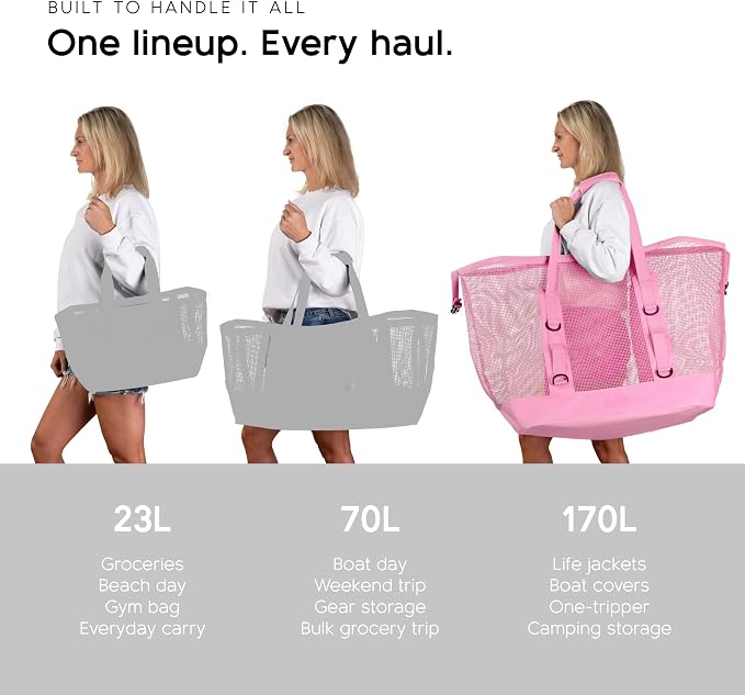 MISSION Boat Gear CASSI Heavy-Duty Outdoor Tote and Waterproof Marine-Grade Mesh Boat Bags