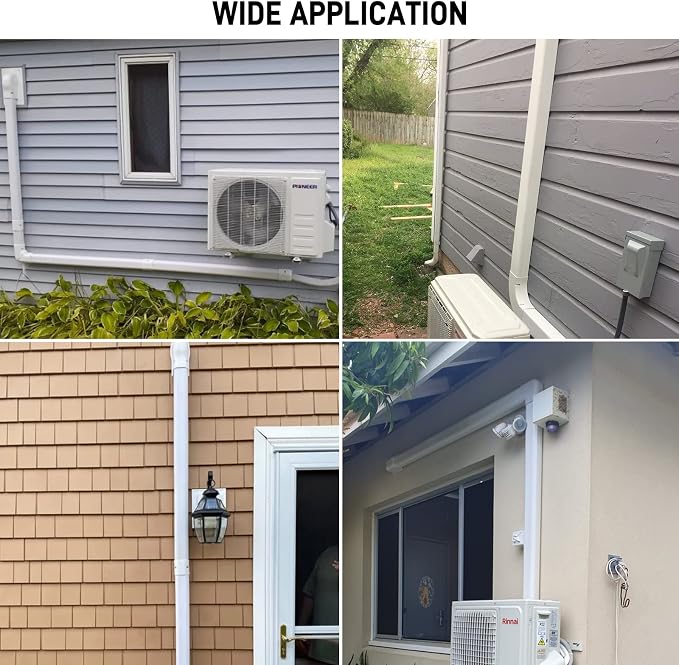 DWALE 3" 17Ft PVC Decorative Line Set Cover Kit, Mini Split line Set Cover,for Ductless Mini Split Air Conditioner and Central AC and Heat Pumps