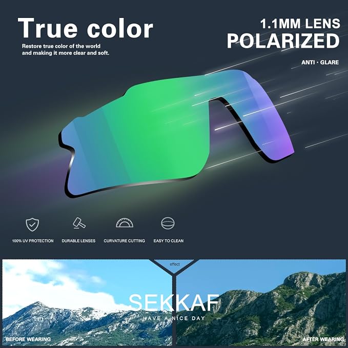 SEKKAF Polarized Sports Sunglasses for Men Women and Youth, UV400 Protection Ideal for Cycling Baseball Fishing Golf Running