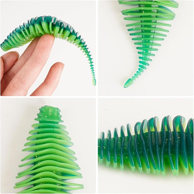 4.15'' Soft Swimbait Fishing Soft Plastic Lures 8pcs/24pcs Double-Color Lure for Bass Fishing Worms for Largemouth Bass