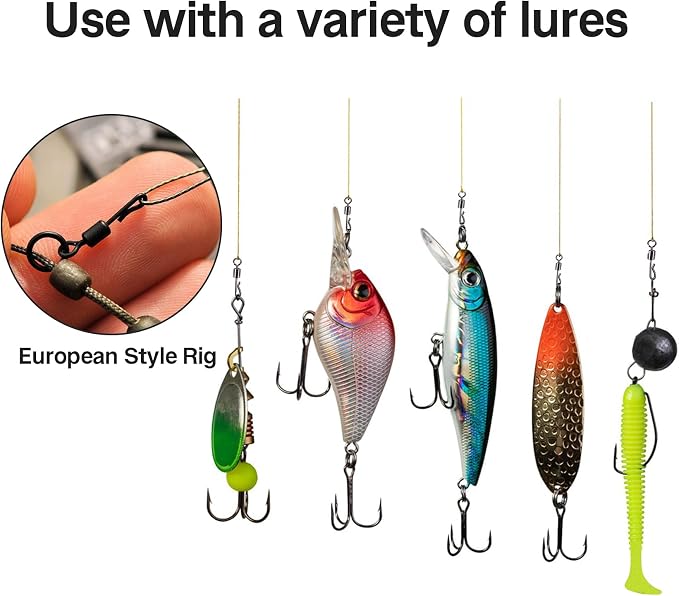 EUPHENG Micro Fishing Connector Tackles, Lightweight High Strength Fly Swivels Snaps to Reduce Line Twist for Fly Fishing Flies Tippet Leaders