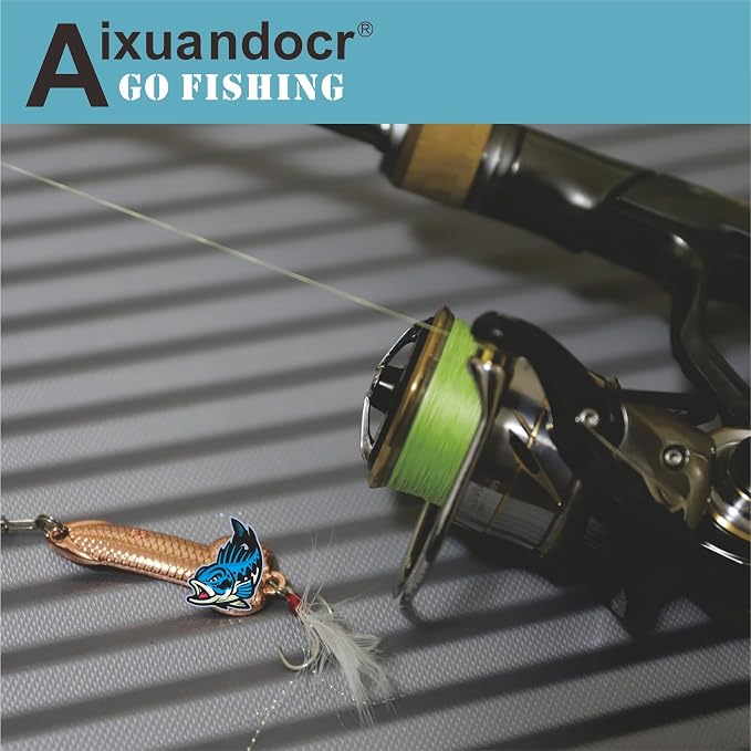 Bass Fishing Lure, Fishing Spoons, Topwater Fishing Lures with Trebles Hooks, Trout Fishing Lures, Fishing Tackle for Freshwater and Saltwater, Fishing Gifts for Men