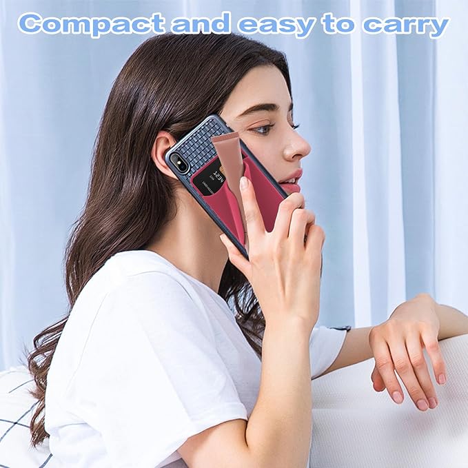 2 Pack Lip Gloss Phone Case Holder,Silicone Lip Gloss Holder with Card Holder,with Back Adhesive, Soft and Easy to Clean, Stylish and Eye-Catching, for Most Phone Models,(Black White