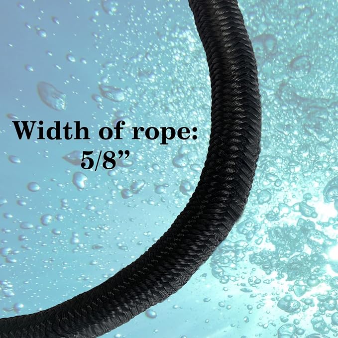 Bungee Dock Line with Double 316 Stainless Steel Clips Floatable Mooring Rope Boat Snubber Docking Rope for PWC, Boat Accessory for Kayak, Watercraft, Bass Boat, SeaDoo, 4-6FT, 2 Pack