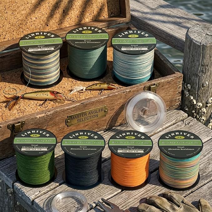 Braided Fishing Line, Strong Power, Great Abrasion Resistance, Thin Diameter, No Stretch, Low Memory and High Sensitivity(164/328/547/1093Yds) 10/15/20/30/40/50/60/70/80/100LB,4/8 Strands