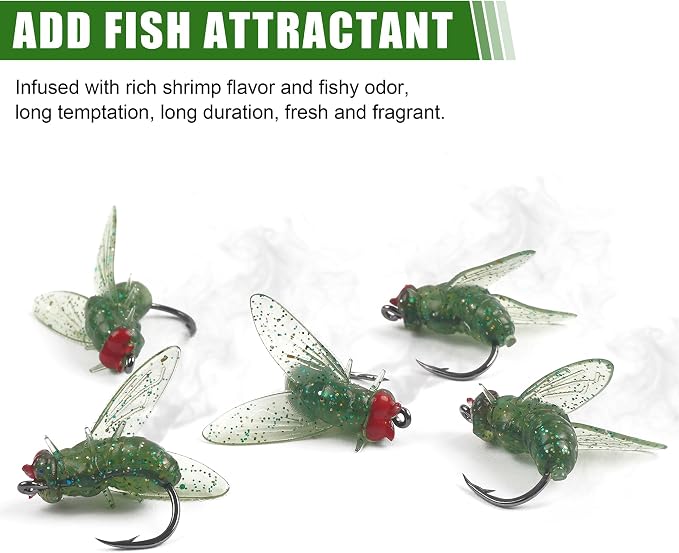 Bionic Fly Fishing Bait,18pcs/36pcs Trout Jig Swimbait Fly Hook Soft Bait Dry Flies Fly Fishing Lures Assortment Kit Attractant Fishing Gear Artificial Fishing Lure Panfish Lure Set