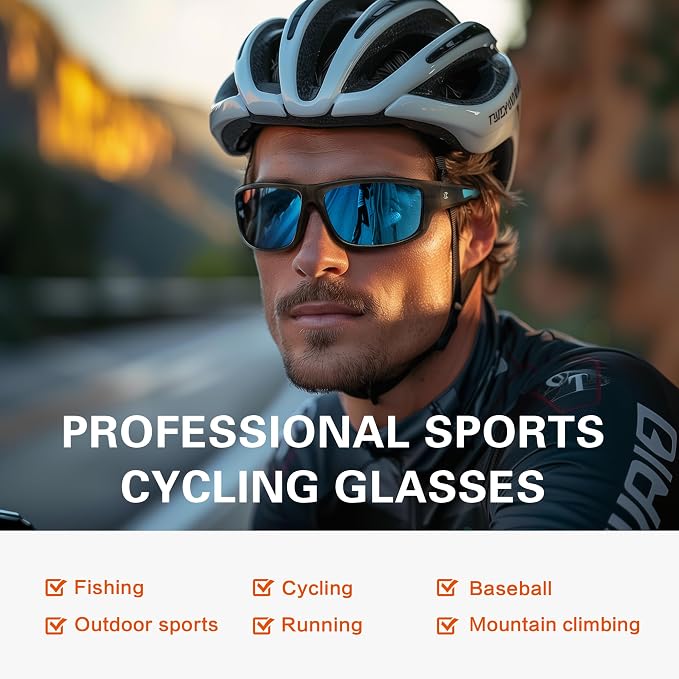 suoso Sports Polarized Sunglasses for Men: Women UV400 Protection Wrap Around Sun Glasses for Golf Fishing Running Driving