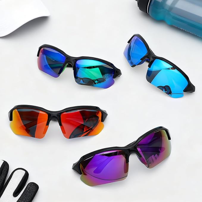 4 PACK Polarized Sport Sunglasses for Women Men UV Protection,Running Cycling Fishing Sunglasses Outdoor