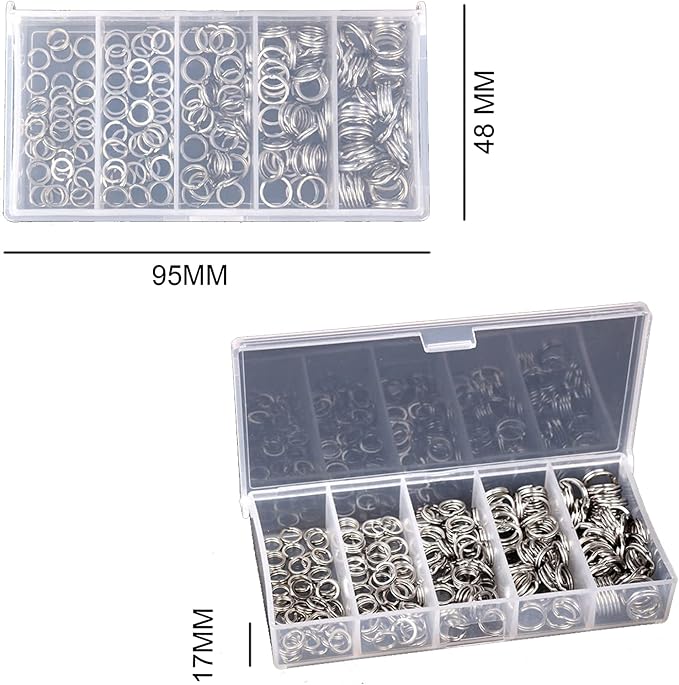 GREATFISHING 200PCS High Strength Heavy Stainless Steel Split Ring Lure Connector Swivels Snap with Fishing Pliers 30lb to 120lb Test