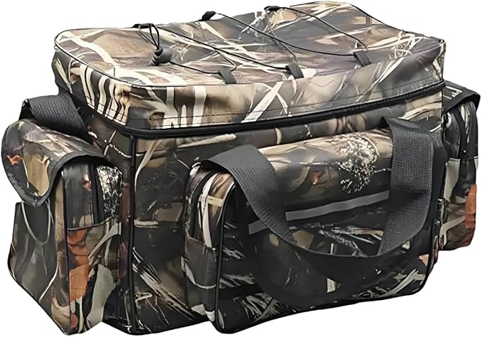 Fishing Tackle Bag for Saltwater or Freshwater, Water-Resistant 3600 Tackle Box Bag, Fishing Bags for men 19.68 * 11.81 * 9.84in Camouflage Color