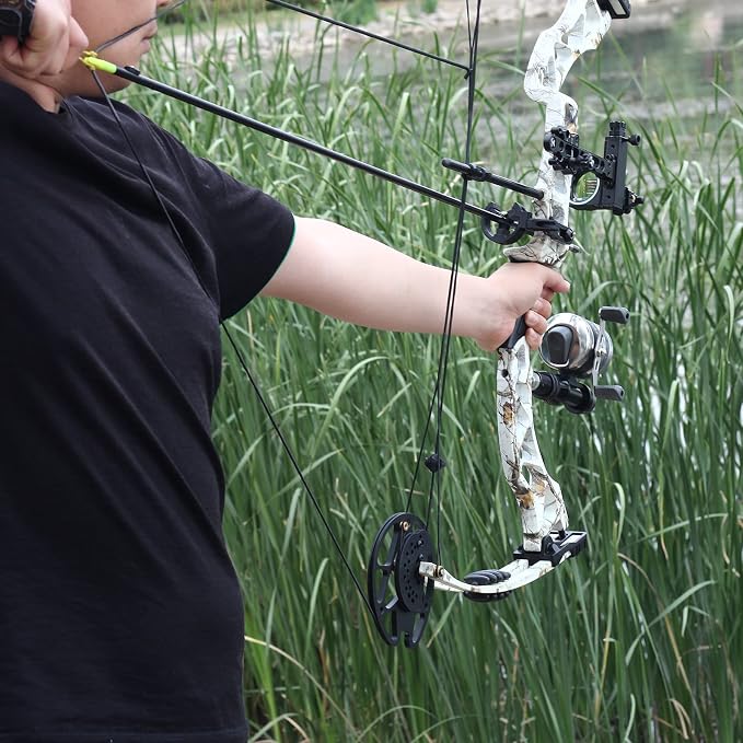 Bowfishing Reel with Fishing Reel Seat Left and Right Reversible Handle,for Compound Bow and Recurve Bow