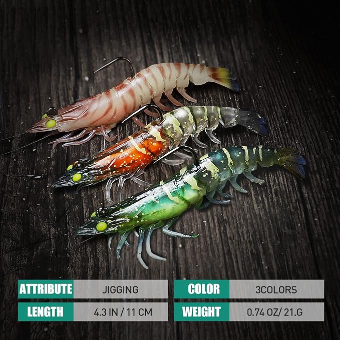 TRUSCEND Duramax Pre-Rigged Fishing Lures with BKK Jig Hooks, 10X Tear-Resistant TPE Soft Swimbaits for Bass Striper Trout Crappie Walleye Grouper, Lifelike Fishing Baits for Saltwater and Freshwater