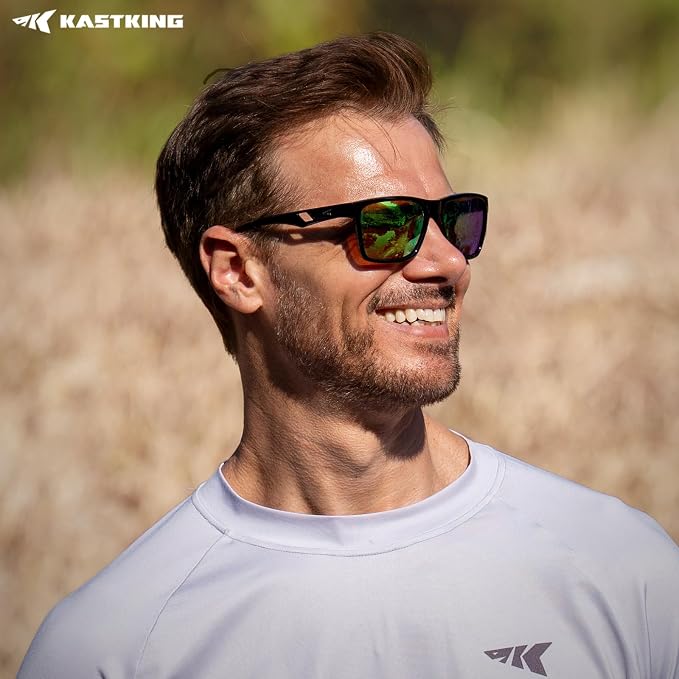KastKing FlatRock Polarized Sport Sunglasses for Men and Women, Ideal for Driving Fishing Cycling Running, UV Protection
