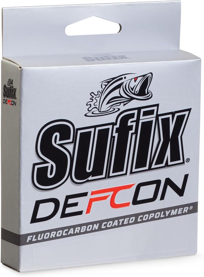 Sufix Defcon Fluorocarbon Fishing Line, Heavy-Duty Line with Extreme Abrasion Resistance and Strength, 6 lb, Clear