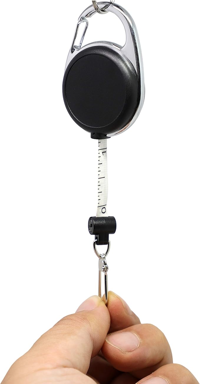 SAMSFX Fishing Tape Measure Zinger and Neoprene Straps Attaches to Fly Fishing Landing Net Tools & Accessories