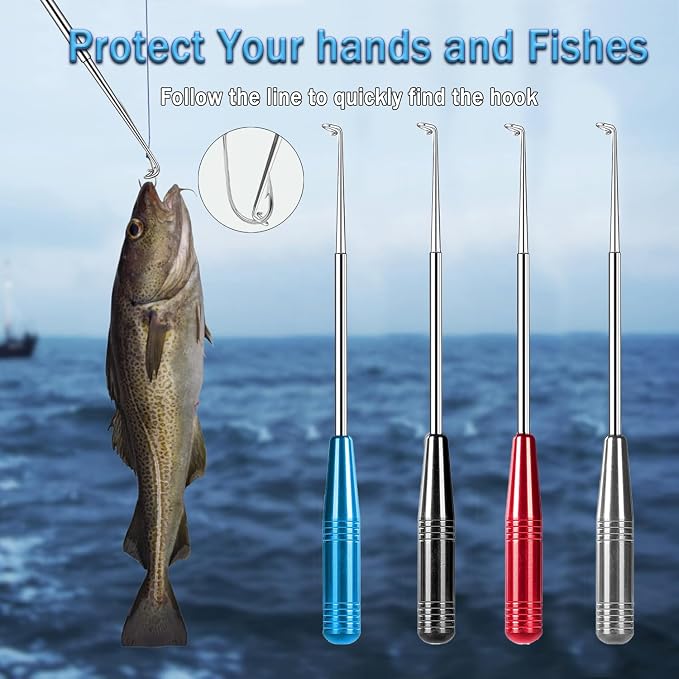 Fish Hook Remover Tool, Fishing Hook Quick Removal Device, Fishing Gear and Accessories Security Extractor Equipment Kits for Adult, Hook Extractor Tools with Storage Tube