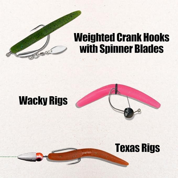 Soft Plastic Worms for Bass Fishing - Salted Soft Plastic Fishing Lures with Hook Slot 3.94in Saltwater Freshwater Bass Baits FS/RE-04
