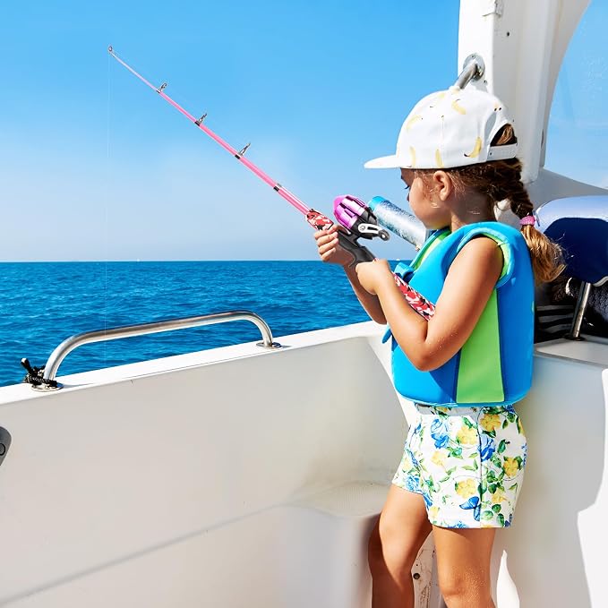 WIDDEN Kids Fishing Pole, Portable Telescopic Kids Fishing Poles for Boys and Girls, Fishing Rod and Reel Combo Kit with Tackle Box, and Fishing Net, Best Fishing Pole for Toddler Youth