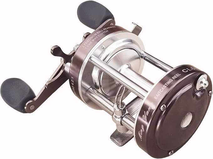 Ming yang Reel CL60 Baitcasting Reel 2+1 BB Right Handed Fishing Gear Ratio 4.2:1 Muskie Catfish Saltwater Fishing Gunsmoke Color, Metal Body, Conventional Casting Reel