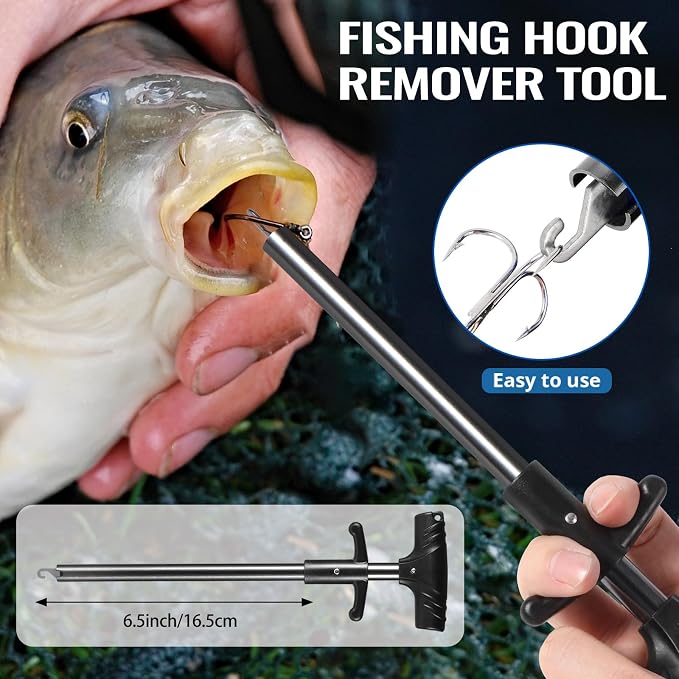 TOPFORT Fishing Gear Tool Kit - 7PC Saltwater Fishing Pliers Accessories Set - Fishing Equipment with Fish Knife Scissors Hook Remover Tools Line Cutter and Fish Lip Gripper - Fishing Gifts for Men