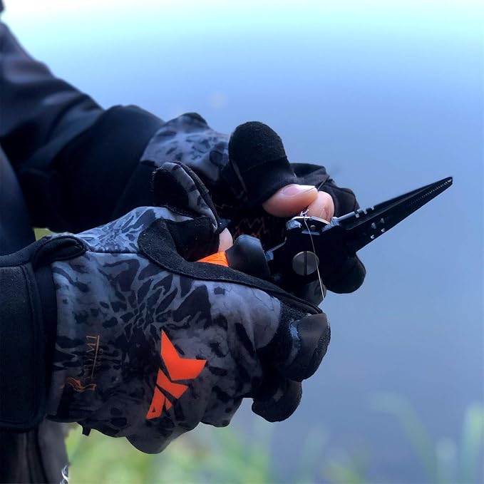 KastKing Mountain Mist Cold Winter Weather Fishing Gloves for Men and Women - Ideal for Ice Fishing, Photography, or Hunting