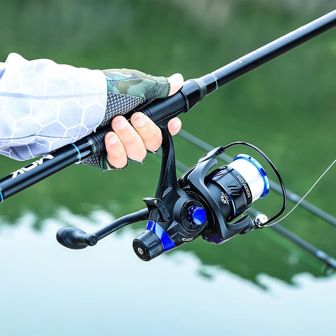 Sougayilang Surf Fishing Rod Combo Medium/Heavy 3 Piece Baitfeeder Spinning Combo with 4000 Size Reel for Travel (10FT Rod with 4000 Reel)