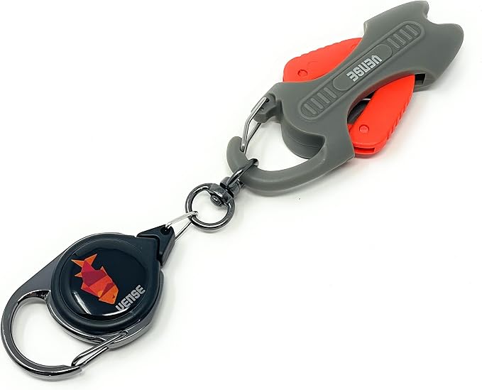 VENSE Retractable Fishing Line Cutter with Ceramic Blades, that Cut Braid, Mono and Fluoro Lines Clean and Smooth, Corrosion - Resistant Scissors, Includes Zinger Retractor Extra.
