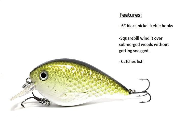Crankbait for Bass Fishing inches Shallow Diving Crank Bait Square Bill Cranking Fishing Lures