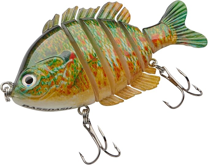 BASSDASH SwimPanfish Multi Jointed Panfish Bluegill Swimbaits Hard Topwater Bass Lures Fishing Lure Crank Saltwater 3.5in/0.85oz