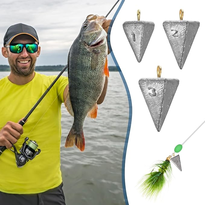Shimeyao 18 Pieces Pyramid Sinkers Fishing Weights Triangle Fishing Sinkers Rig Pyramid Sinker for Ocean Saltwater Surf Bass Casting Gear Tackle
