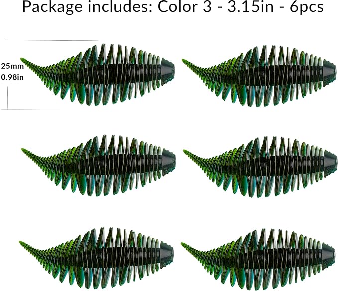 THKFISH Soft Swimbait 5/6 PCS or 15/18 PCS Soft Plastic Fishing Lures Bass Lures Swim Baits Lures for Bass Fishing Worms for Bass