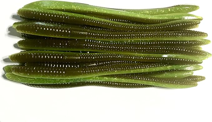20 Pcs 6.25" Drop Shot Finesse Worms (Scented, Floats) Soft Plastic Baits for Bass Fishing