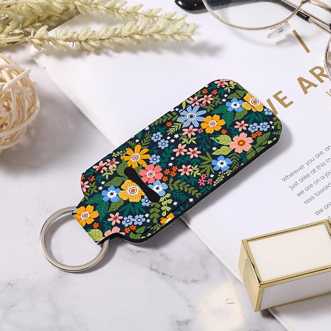 Cute Chapstick Holder Keychain,Lipstick Neoprene Clip-on Lip Balm Holder for Woman