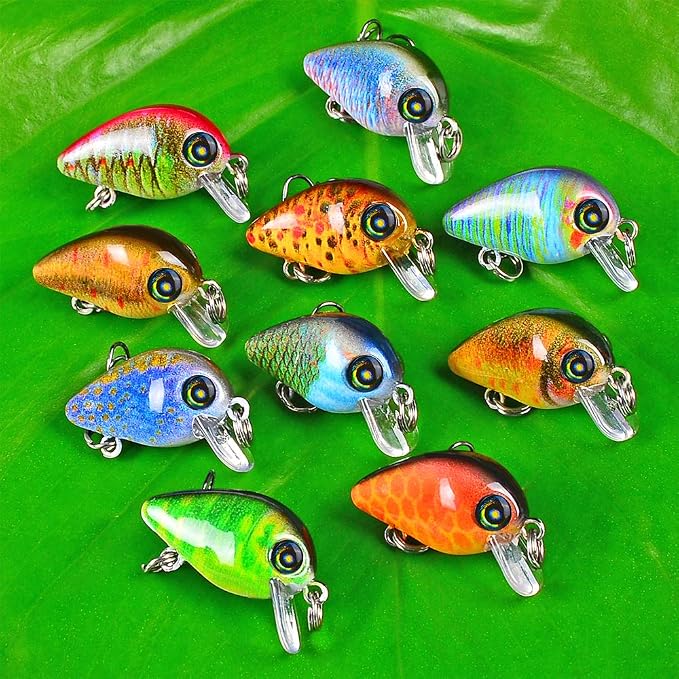 Mini Crankbait Fishing Lures Kits Swimbait Wobbler Hard Baits for Bass Trout Pike Freshwater and Saltwater 10pc-20pc/pack