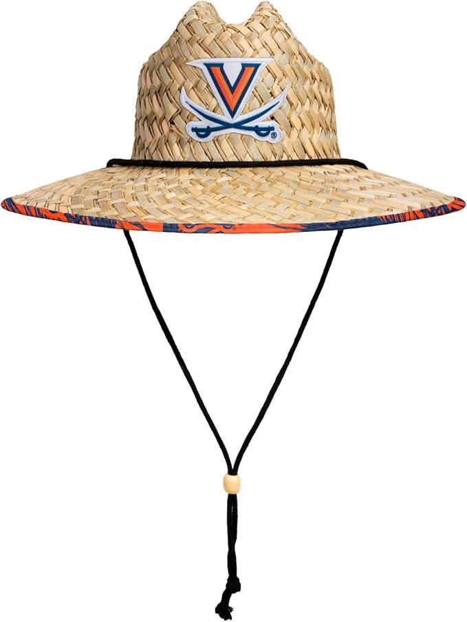 FOCO Men's NCAA College Team Logo Floral Straw Sun Hat