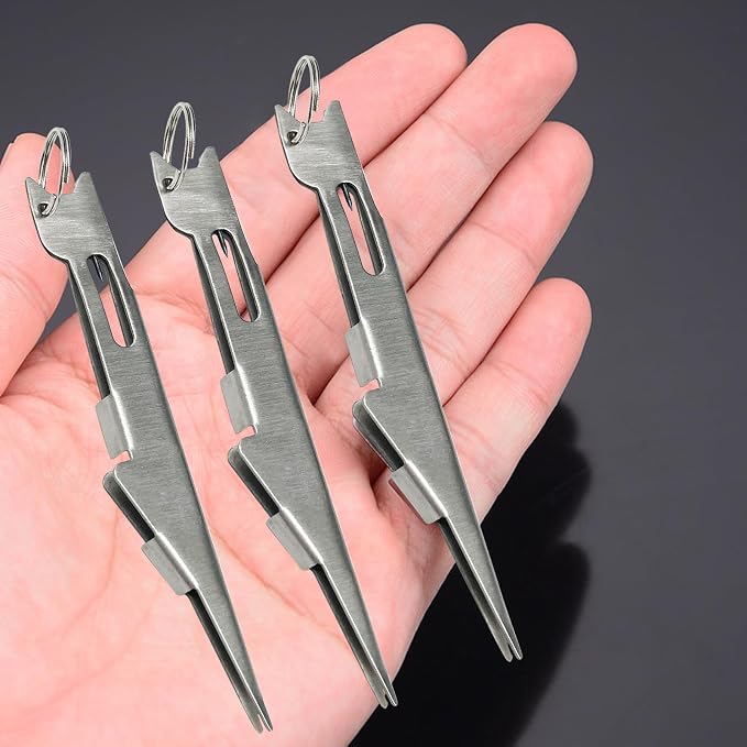 3PCS Fishing Knot Tying Tool - Quick Knot Tying Tool for Hooks, Lures and Line (Silver)