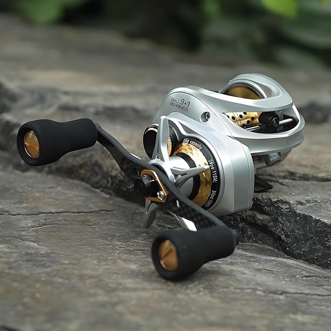Carbon Fiber Baitcasting Reel, Baitcasting Fishing Reel for Trout Fishing, 35lbs Max Drag, 6.3:1 Gear Ratio, Double Row Magnetic Brake