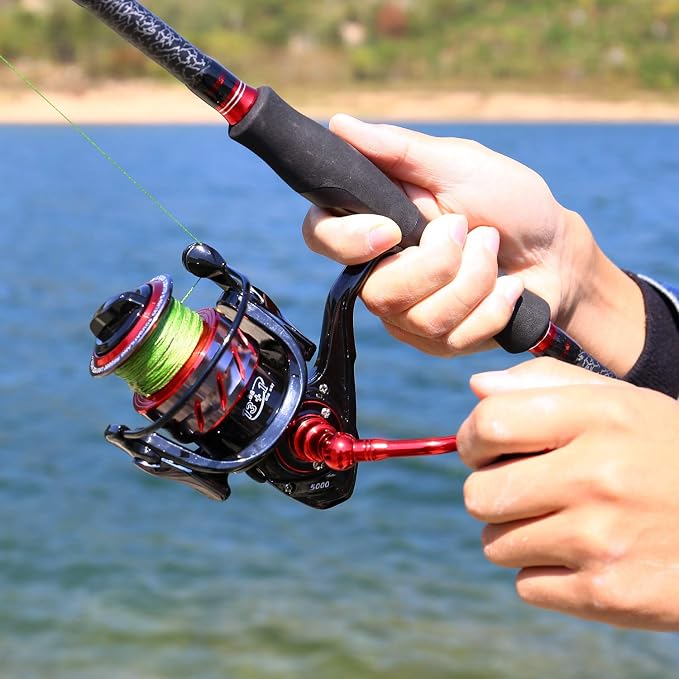 Sougayilang Fishing Reel Ultra Smooth Powerful,13+1BB Spinning Reel,Lightweight Graphite Frame, CNC Aluminum Spool for Freshwater